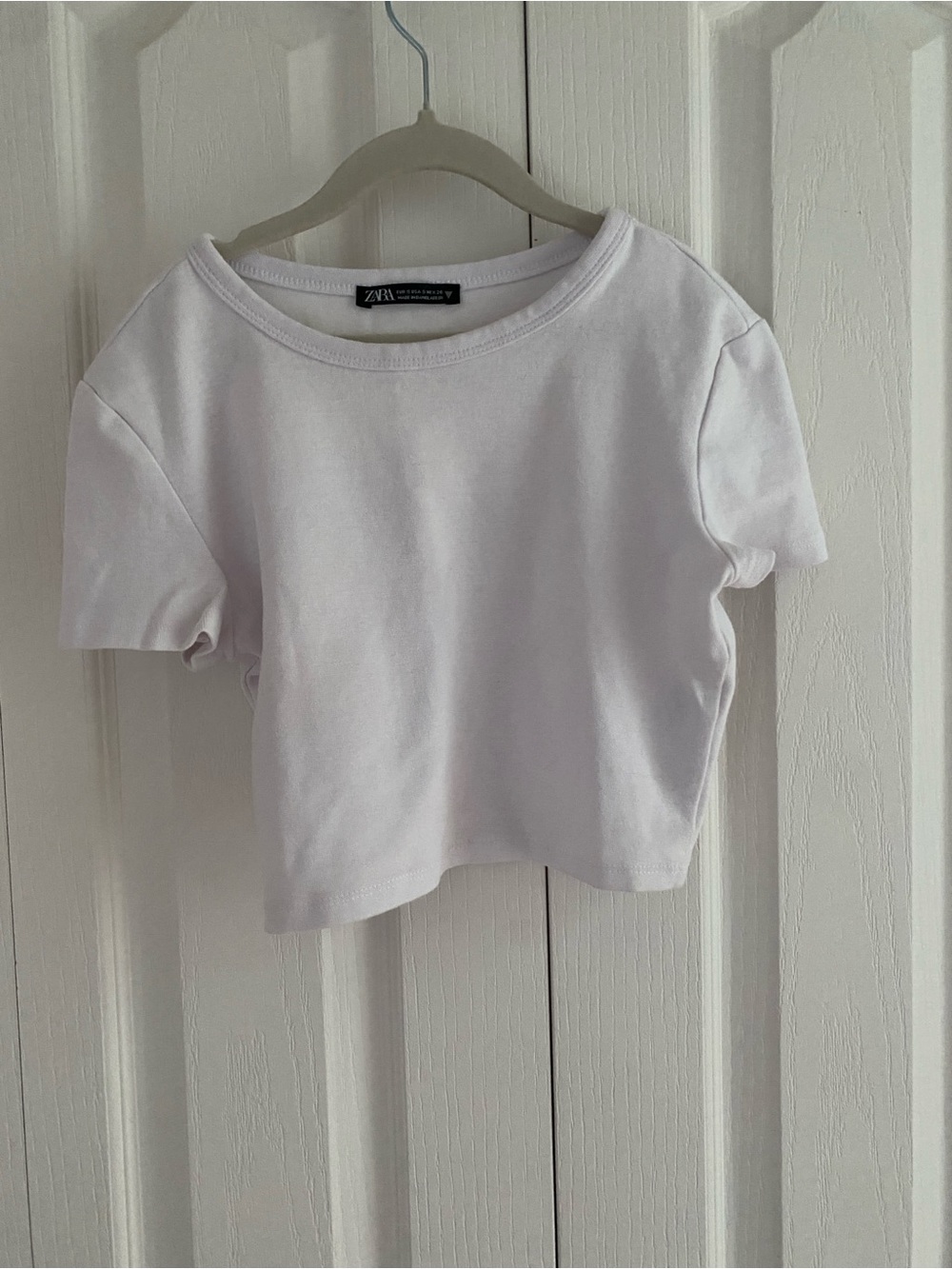 ZARA White Crop Tee